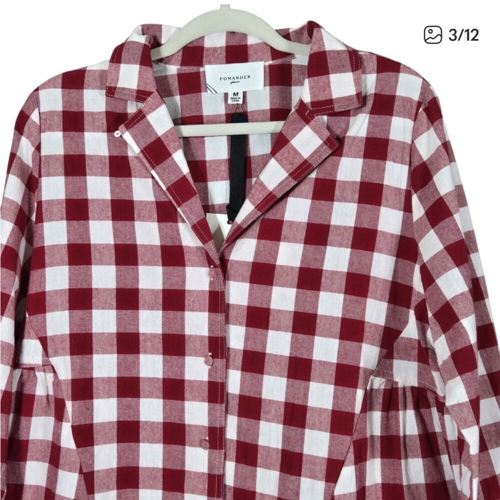 Tuckernuck Red and White Checkered Blouse